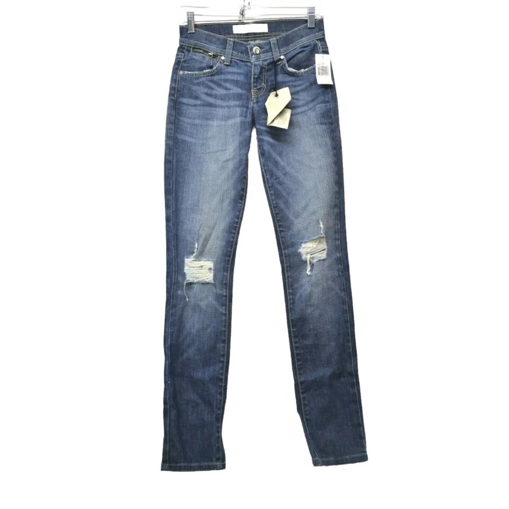 Denimocracy Distressed Women's Blue Jeans Tag(24) Measures(27) NEW (G6)